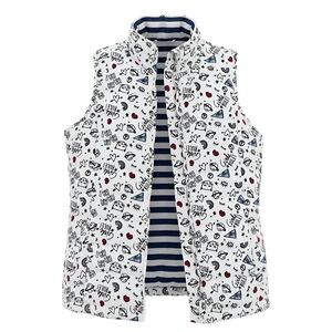 P.S. Aeropostale Puffer Vest Girls Rule Graphite AllOver Print